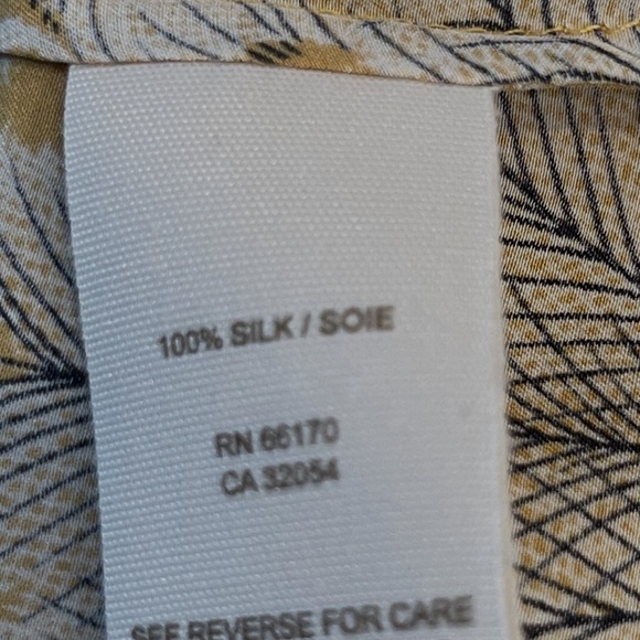 Free People Woman’s Gold Peacock Feather Print Top / Blouse  Size:6 Preloved - Picture 9 of 10